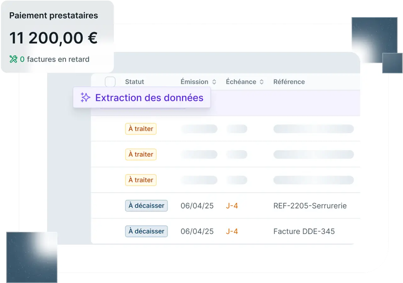 Interface de paiement des prestataires